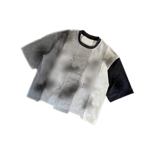 T-shirt allentata da uomo con Splicing Street Style LOGO personalizzabile <span class=keywords><strong>vecchio</strong></span> stile personalità - Product Image 3