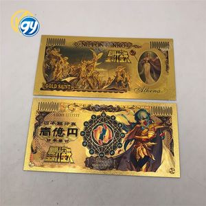24 Designs Japon Anime <span class=keywords><strong>Saint</strong></span> <span class=keywords><strong>Seiya</strong></span> Chevaliers d'Or 10000 Yen Billets de Banque en Plastique Doré pour Collection Souvenir - Product Image 2