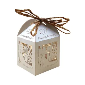 Aangepaste Ontvouwen Recyclebaar Papier Doos Voor Bruiloft Geschenken Verpakking Luxe Feature Bruiloft Doos Met Laser Embossing