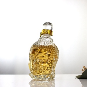 Botella de Vidrio de Alta Calidad con Forma de Cabeza de Buda para <span class=keywords><strong>Vodka</strong></span>/Vino/Tequila/Ginebra de 750 ml con Tapa de Cierre - Product Image 4