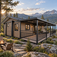 Maison modulaire préfabriquée en conteneur, maisons pliables avec véranda couverte pour hôtel de villégiature et maison de vacances
