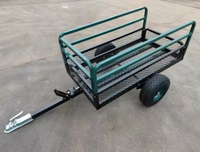 Remorque utilitaire et benne basculante robuste à quatre roues en treillis d'acier pour VTT, avec côtés amovibles, option OEM, à attacher derrière la voiture pour outils