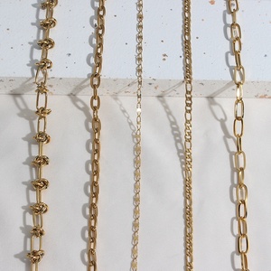 Dreamshow Fashion <strong>Chains</strong> Necklaces Figaro <strong>Chain</strong> &amp; Paper Clip <strong>Chain</strong> Necklace Set 18k Gold Plated <strong>Stainless</strong> <strong>Steel</strong> Necklace - Product Image 6