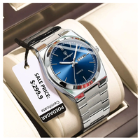 Montre à quartz Poedagar 930 de marque haut de gamme avec aiguilles lumineuses pour homme, montre-bracelet de mode et d'affaires avec calendrier, montres de luxe en acier inoxydable