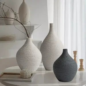 Home Decoration Flower Ceramic Vases Nordic Modern Rustic Modern Eco-friendly Handmade Art Deco Decorative Wholesale Ceramic