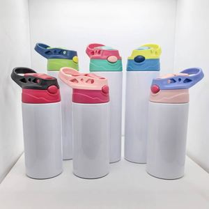 New Style Heat Transfer Blank Coated <b>Cup</b> 304 Stainless Steel Cartoon Kids Water Bottle With Straw Insulated Tumbler - Product Image 1