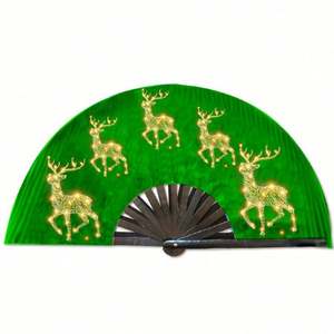Nouveauté : Éventail en plastique polyester imprimé UV Guansen pour le Nouvel An chinois, Noël, Diwali, les fêtes et les cadeaux - Product Image 1