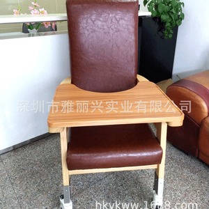 Silla de comedor con tablero de madera y ruedas para ancianos y adultos en residencias o salas de estar - Product Image 4