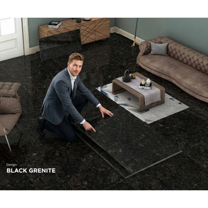 Dazzle Black Anti Slip GVT Porcelain <b>Tiles</b> 800x1600mm Premium Floor And Wall Office Collection - Product Image 6