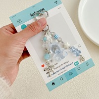 Fashion lucu bunga Resin bintang cinta busur liontin gantungan kunci tas pelajar wanita ransel rantai liontin