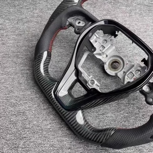 พวงมาลัยหนังคาร์บอนไฟเบอร์แบบฐานเรียบสำหรับรถยนต์โตโยต้า แคมรี่ อวาลอน โคโรลล่า พรีอุส ยาริส <span class=keywords><strong>CHR</strong></span> RAV4 ไฮแลนเดอร์ อุปกรณ์ตกแต่งรถยนต์ - Product Image 2