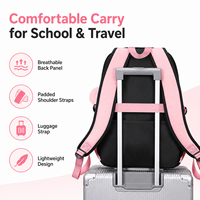 Ensemble de sac à dos scolaire personnalisé 3 pièces avec sac à lunch, trousse à crayons, grande capacité, multi-poches, résistant à l'eau, pour filles