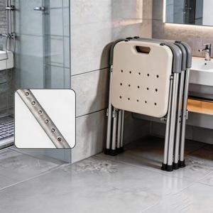 Silla de ducha de aleación de aluminio con altura ajustable y reposabrazos para discapacitados y mujeres embarazadas, para uso en el baño. - Product Image 2