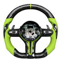 Volant de direction de voiture en carbone forgé pour BMW F10 F20 F22 F30 F31 F32 F33 F36 M3 M4 E90 E92 E93 Volant de direction en cuir vert personnalisé