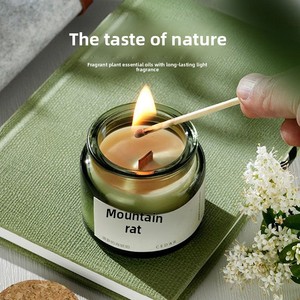 Vela Aromática de Lujo al por Mayor en Frasco de Vidrio Verde con Tapa de Corcho, Vela de Cera de Soja para Decoración del Hogar, Regalo - Product Image 2
