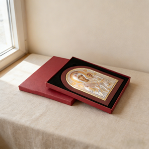 Icono Ortodoxo de la Virgen María y el Niño, Icono Ortodoxo Chapado en Oro y Plata con Marco de Madera, Decoración para el Hogar, Artículos Religiosos - Product Image 4