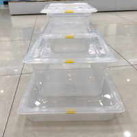 Boîte de stockage fraîche et réfrigérée PAN de qualité alimentaire Conteneurs GN en polycarbonate de marque HM Couvercle Assiette alimentaire transparente de Guangdong