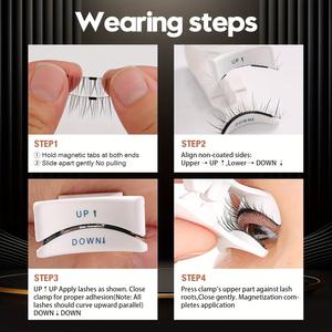 Cils magnétiques naturels longs et doux sans colle, avec logo personnalisé, cils magnétiques en soie épaisse Quantum avec applicateur - Product Image 4