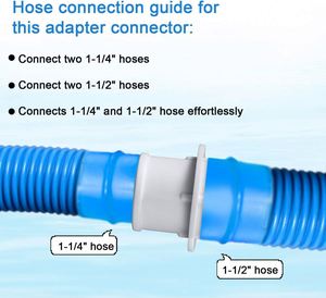 Venta caliente 1-1/4 "o 1-1/2" Acoplamiento de conector de manguera para piscina 2 uds Conectores de manguera de piscina con 4 abrazaderas de manguera - Product Image 4