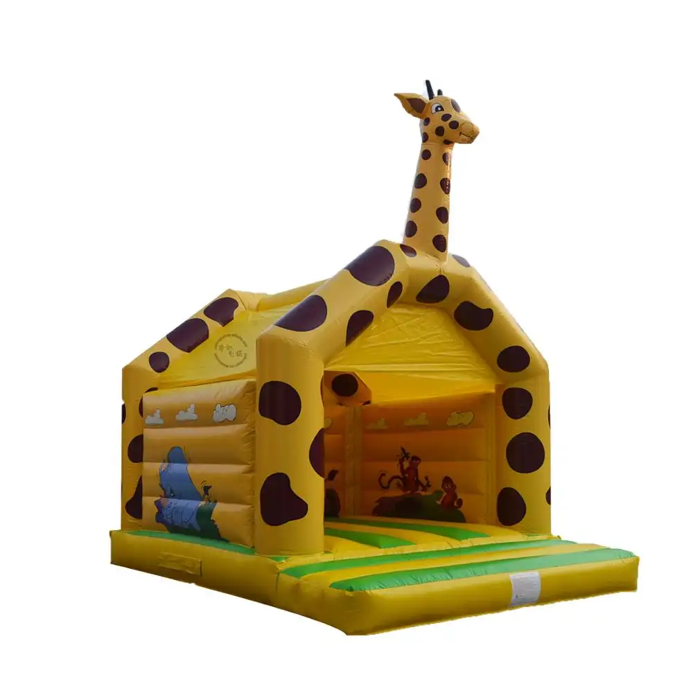 Lit gonflable en forme de girafe, design maison avec château gonflable, lit de saut pour enfants, livraison gratuite