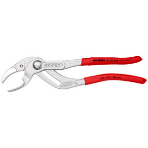 KNIPEX 81 03 250 Alicates para sifones y conectores con revestimiento de plástico antideslizante, cromados, 250 mm - Product Image 1