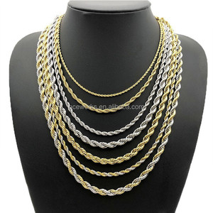 Stainless Steel 18k Gold Plated <b>Rope</b> <b>Chain</b> Necklace Twisted <b>Rope</b> Gold <b>Chain</b> - Product Image 3