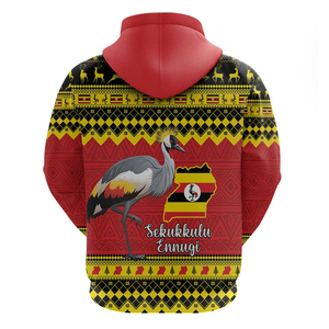 Baju hangat bertudung motif burung nasional 3D burung Bangau bermahkota abu-abu gaun Pullover gaya etnis Afrika atasan kasual Afro - Product Image 2