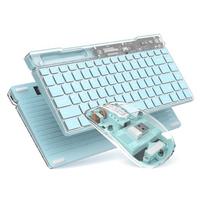 2025 New trong suốt RGB Backlit có thể sạc lại Slim không dây BT Bàn phím chuột combo với người giữ điện thoại cho iPad 10 Máy Tính Bảng Máy tính xách tay - Product Image 4