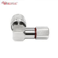 Connecteur mâle N à angle droit pour câble LMR300 5D-FB 50 Ohm plaqué or, terminaison RF à sertir