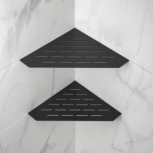 Nouveau produit : étagère de <span class=keywords><strong>douche</strong></span> encastrée en carrelage, <span class=keywords><strong>noir</strong></span> <span class=keywords><strong>mat</strong></span>, étagères d'angle pour salle de bain - Product Image 4