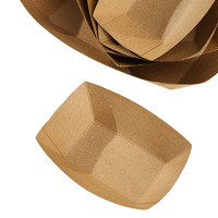Plateau rectangulaire biodégradable en papier kraft de qualité alimentaire pour usage en restaurant, pour snacks et aliments frits, 4oz et 32oz, personnalisable en gros