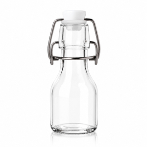 Botella de Vidrio Transparente Vacía con Tapón Metálico, Recipiente Reutilizable y Duradero para Jugo de Frutas, Aceite y Bebidas Caseras - Product Image 4
