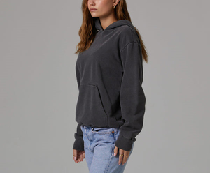 Felpe da <span class=keywords><strong>donna</strong></span> in <span class=keywords><strong>cotone</strong></span> pesante oversize con tasche a canguro felpe Pullover con cappuccio spazzolato di alta qualità da <span class=keywords><strong>donna</strong></span> - Product Image 4