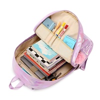 Ensemble de sacs d'école 3-en-1 pour filles : sac à dos, sac à déjeuner et trousse à crayons, en PVC imperméable, grande capacité, motif géométrique, style tendance