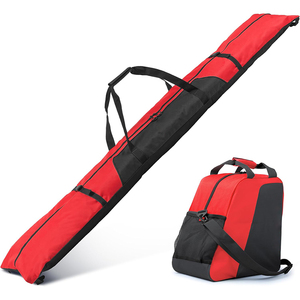 Borsa da sci e scarponi in poliestere 600D con rivestimento impermeabile combinato all'interno può ospitare sci fino a 180cm - Product Image 1