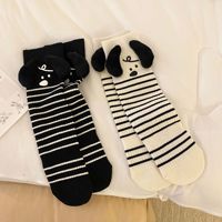 Prix usine Nouveauté 3D Cartoon Designs Noir et Blanc Couleurs Accepter Custom Made Femmes Chaussettes Mignonnes