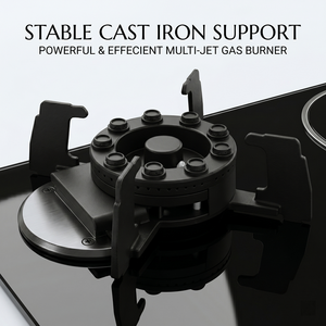 Table de cuisson encastrable 5 feux : 4 gaz et 1 plaque <span class=keywords><strong>vitrocéramique</strong></span> à induction infrarouge électrique + gaz + <span class=keywords><strong>cuisinière</strong></span> - Product Image 2