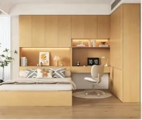 Armoire de rangement pliable personnalisable en panneaux MDF et mélaminé, design minimaliste, gain de place pour chambre à coucher, Yuanmengju