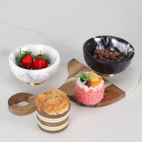 Plateau de service rond en marbre naturel, minimaliste, décoratif, pour fruits et collations, pour la maison, l'hôtel, les fêtes, les bols de table