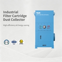Collecteur de poussière à cartouche 2,2 kW 240 V avec système de nettoyage automatique certifié CE pour usine industrielle