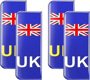 3D Epoxy Dome UK Flag Number Plate Sticker United Kingdom EU Car Sticker