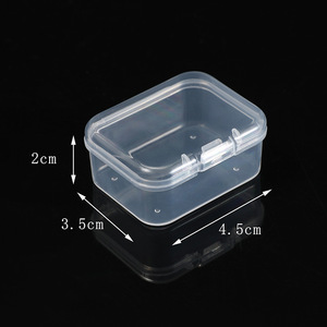 Transparent Plastic Storage Box 4.5x3.5x2cm With Lid Airtight Jewelry Organizer <b>Small</b> Item Container PP Material - Product Image 1