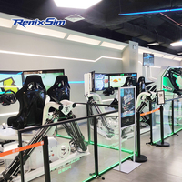Renixsim Commercial Game Park 6 Dof Racing Competición Simulador Racer 3 Pantallas Car Racing Sim Motion Rig Cockpit