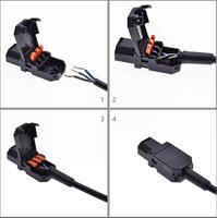 Connecteur rapide 3 broches 10A 250V IEC C13 C14, prise mâle/femelle réutilisable à fixation rapide