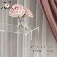 Support de centre de table en acrylique ANNIELU, colonne carrée transparente éclairée pour la décoration de table et d'allée de mariage