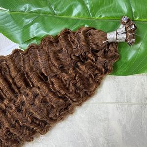 Cheveux vietnamiens bruts en gros 100% cheveux alignés sur les cuticules russe Remy Ktip pointe plate Extension de cheveux donneur unique - Product Image 3