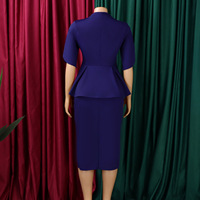 Robe midi élégante à col montant et col en V, style péplum, grande taille, pour femme, avec manches bouffantes, coupe crayon moulante, idéale pour l'église, les affaires ou les soirées.