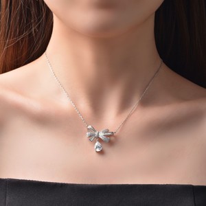 Pendant Necklace Set with Butterfly Shape Palladium & Synthetic Cubic Zirconia Women's Europe & America Style Daily Wear - Product Image 6