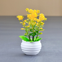 Plantes artificielles modernes en pot d'eucalyptus, mini-fleurs en plastique, fausse verdure écologique, imperméables, pour décoration extérieure, mariage et maison