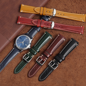 Bracelet de montre en cuir de queue de cheval de qualité supérieure, cuir véritable de première qualité, pour montres de plongée avec des tailles de 18, 20 et 22 mm - Product Image 2